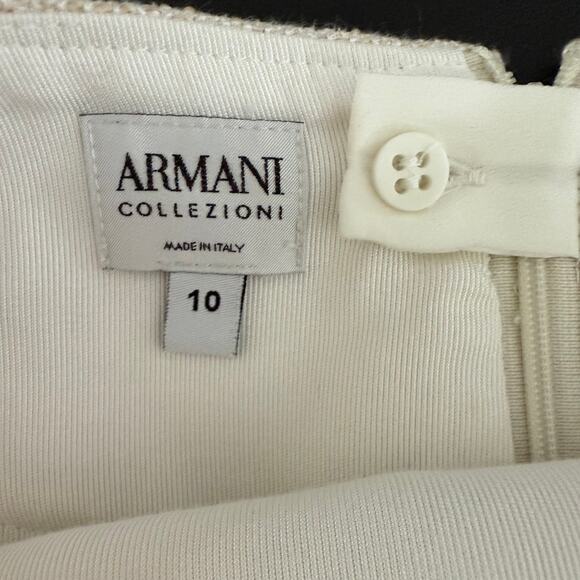 ARMANI COLLEZIONI Skirt 10 Beige Minimalist Mermaid Trumpet Style Cotton Blend - Picture 3 of 11